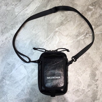 Replica Top Replica Balenciaga Shopping Phone Bag Nappa Leather Black