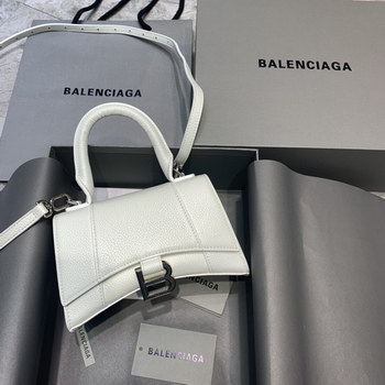 Replica Replcai Balencia Hourglass Mini Top Handle Bag White With Sliver Hardware
