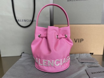 Replica Copy Balenciaga Wheel XS Drawstring Bucket Bag in Pink