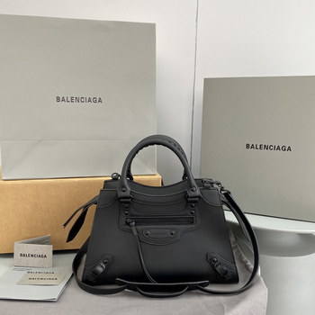 Replica Original Copy Balenciaga Neo Classic Medium Top Handle Bag Black Smooth Calfskin