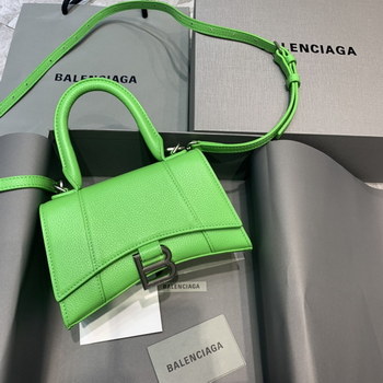 Replica Replcai Balencia Hourglass Mini Top Handle Bag Green With Sliver Hardware