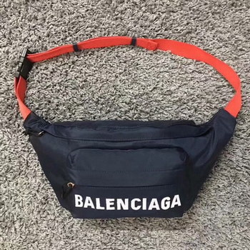 Replica Replica Balenciaga Women Wheel Belt Pack Nylon Belt bag with Contrasting Belt Navy