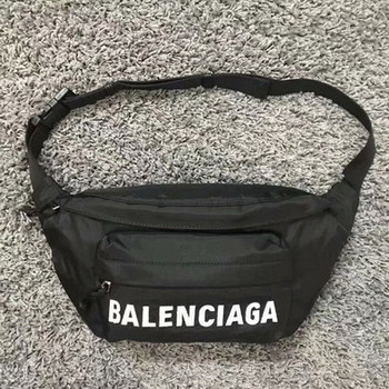 Replica Replica Balenciaga Women Wheel Belt Pack Nylon Belt bag with Contrasting Belt Black
