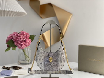 Replica New Copy Bvlgari Serpenti Ellipse Small Crossbody Bag Karung Leather with Snakehead Closure For Women 19cm