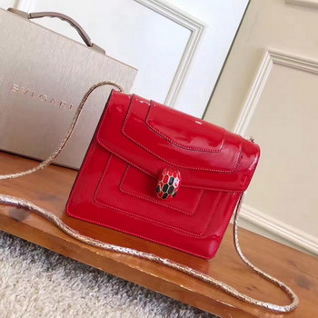 Replica Bulgari Serpenti Forever Flap Cover Bag Metallic Calf Leather Rose