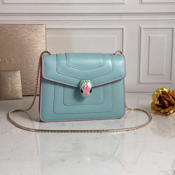 Replica Replcia Bvlgari Serpenti Forever Crossbody Bag in Glacier Turquoise Calf Leather