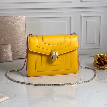 Replica Replcia Bvlgari Serpenti Forever Crossbody Bag in Buttercup Citrine Calf Leather