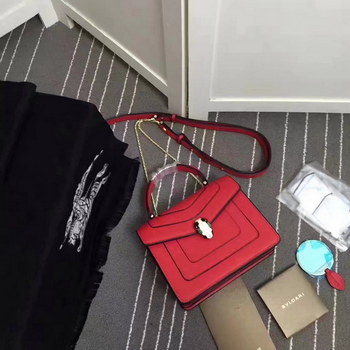 Replica Bulgari Serpenti Forever Flap Cover Bag 20cm Red