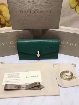 Replica Original Bvlgarg Serpenti Forever Chain Pochette Bag Green