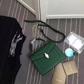 Replica Bulgari Serpenti Forever Flap Cover Bag 20cm Green