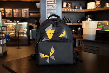 Replica Fendi Men Butterfleye Backpack in Black Nylon Leather