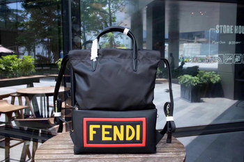 Replica Fendi Vocabulary Men Backpack Black Nylon and Leather