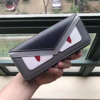 Replica Fendi Continental Wallet in Grey Leather