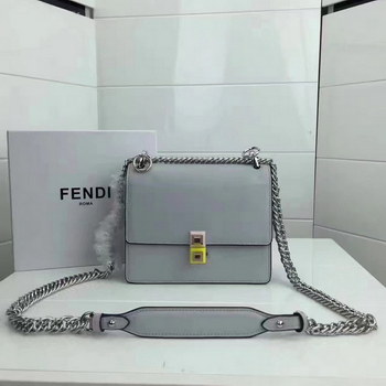 Replica Fendi Small Kan I Grey Leather Mini Bag