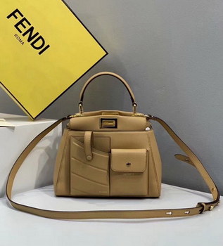 Replica Replica Fendi Peekaboo Iconic Mini Coffee Leather Bag