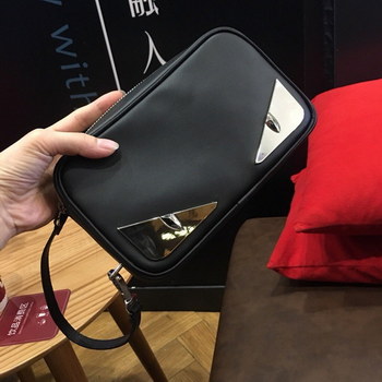 Replica Replica Fendi Mens Pouch Black With Bugs Eyes 001
