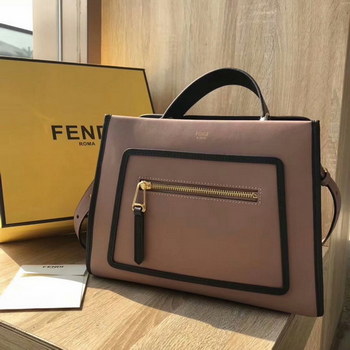 Replica NEW Replica Fendi Runaway Small Pink Leather Tote Bag