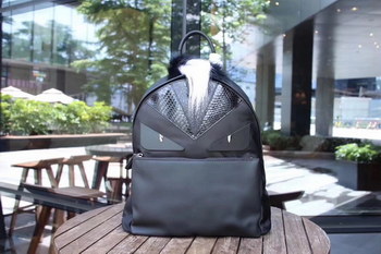 Replica Fendi Bag Bugs Men Backpack Black Nylon and Leather