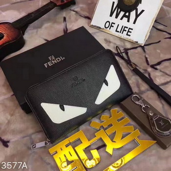 Replica Fendi White Bugs Eye Zipper Wallet