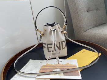 Replica New Replica Fendi Mon Tresor Small Bucket Bag With Fendi Logo White