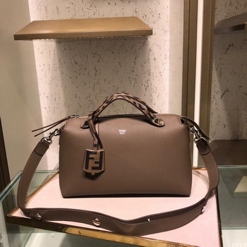 Replica Fake Fendi By The WayExotic Gray Leather Boston Bag 28cm and 20cm