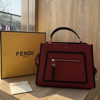 Replica NEW Replica Fendi Runaway Small Red Leather Tote Bag