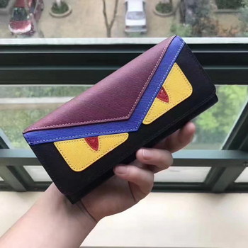 Replica Fendi Continental Wallet in Black Leather
