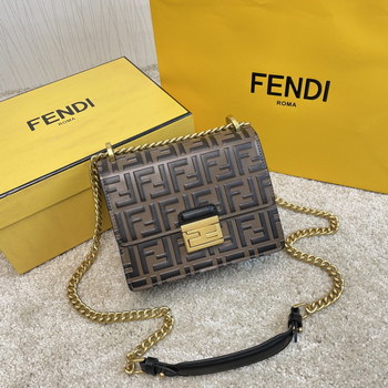 Replica Copy Fendi Kan U Small Brown Leather Mini Bag