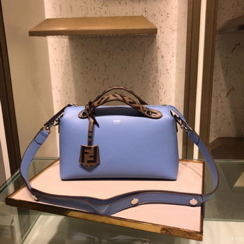Replica Fake Fendi By The WayExotic Blue Leather Boston Bag 28cm and 20cm