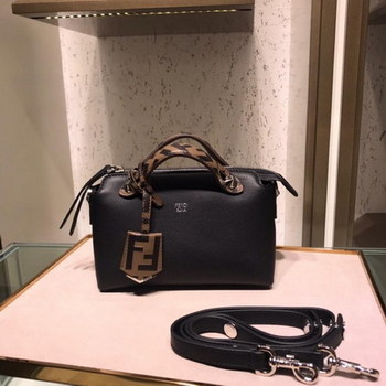 Replica Fake Fendi By The WayExotic Black Leather Boston Bag 28cm and 20cm