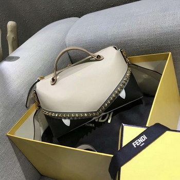 Replica Cheap Fendi BY THE WAYBoston Bag with Zip Fastening White