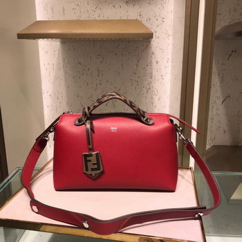 Replica Fake Fendi By The WayExotic Red Leather Boston Bag 28cm and 20cm