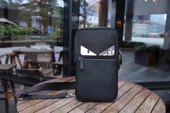 Replica Fendi Men Small Black Shoulder Bag With Bugs Eyes