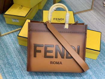 Replica Replica Fendi Sunshine Shopper Bag Brown Leather Shopper