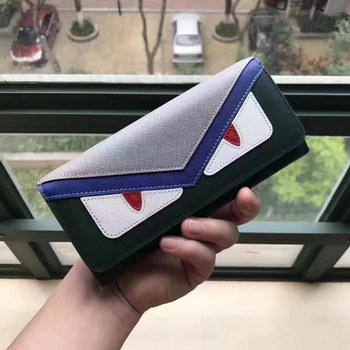 Replica Fendi Continental Wallet in Green Leather