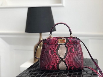 Replica Replica Fendi Peekaboo Iconic Mini Red Python handbag