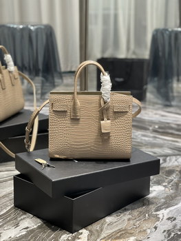 Replica 2022 New Saint Laurent 26cm Classics Sac de jour Nano in Embossed Crocodile Shiny Leather Price Online Replica