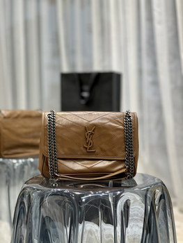 Replica Replcai Saint Laurent NIKI Small Bag in Crinkled Vintage Leather Silver