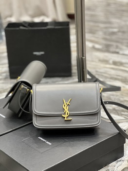 Replica Best Gift Replica Saint Laurent 23CM Solferino Box Bag Leather Gray