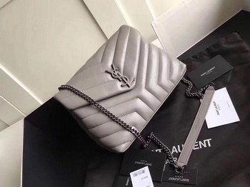 Replica Replica Saint Laurent Loulou Small In Matelasse Y Leather Chain Strap Gray
