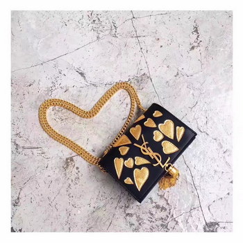 Replica Saint Laurent 2017 Small Monogram Leather Chain Shoulder Bag Gold