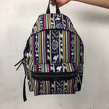 Replica Saint Laurent Women City Backpack In Multicolored Ikat Canvas