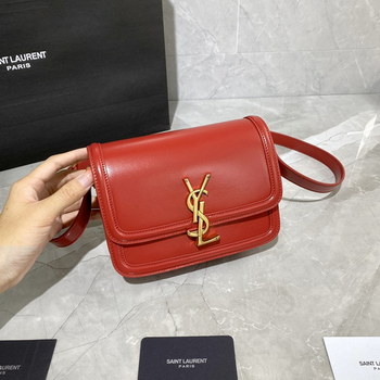 Replica Original Copy Box Saint Laurent Leather SOLFERINO Small Satchel Red
