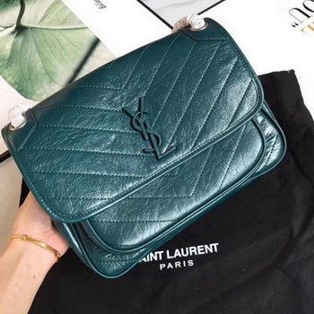 Replica New Arrivals Replica Saint Laurent Niki Medium In Vintage Leather Monogram Bag With Front Flap Turquoise