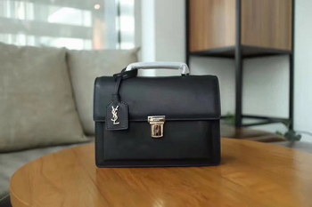 Replica Medium High School Saint Laurent Satchel In Black Leather