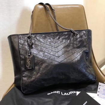 Replica Top Quality Saint Laurent Women NIKI Shopping Handbag Black