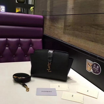 Replica Yves Saint Laurent Leather Toy Cabas Bag Black