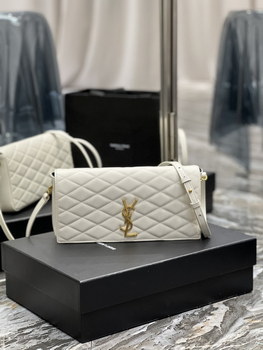 Replica 2021 Christmas Copy Saint Laurent Kate Supple 99 in Quilted Lambskin White
