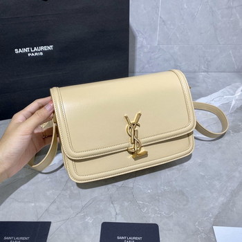 Replica Original Copy Box Saint Laurent Leather SOLFERINO Medium Satchel Beige