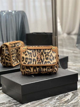 Replica Shop Replica Saint Laurent Womens Niki Leopard Shoulder Bag Best Gift Girls